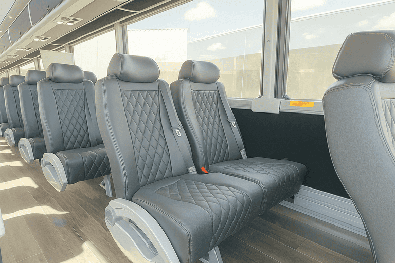 interior of Alameda Coach Bus Service charter bus