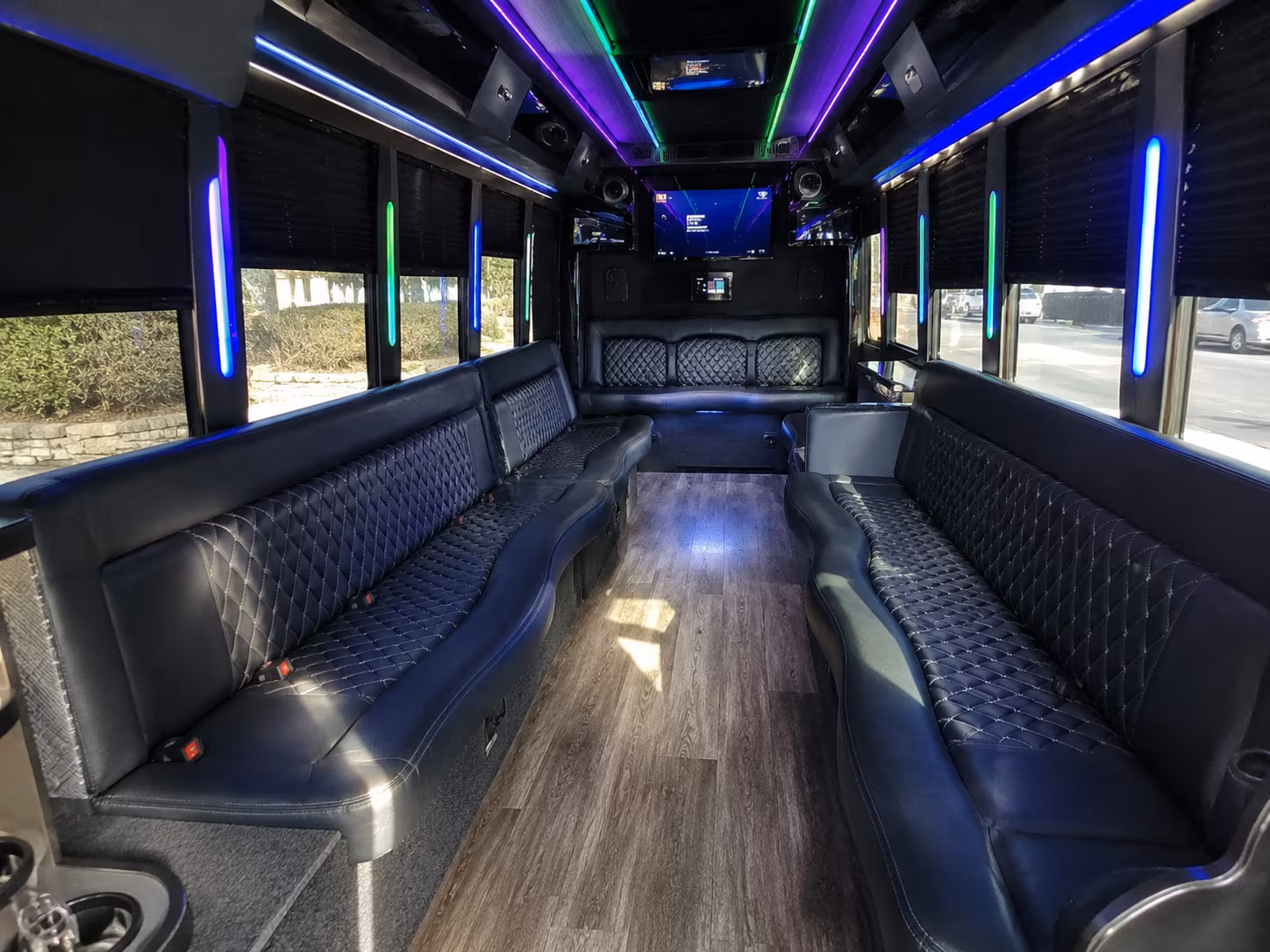 alameda 15 passenger party bus interior