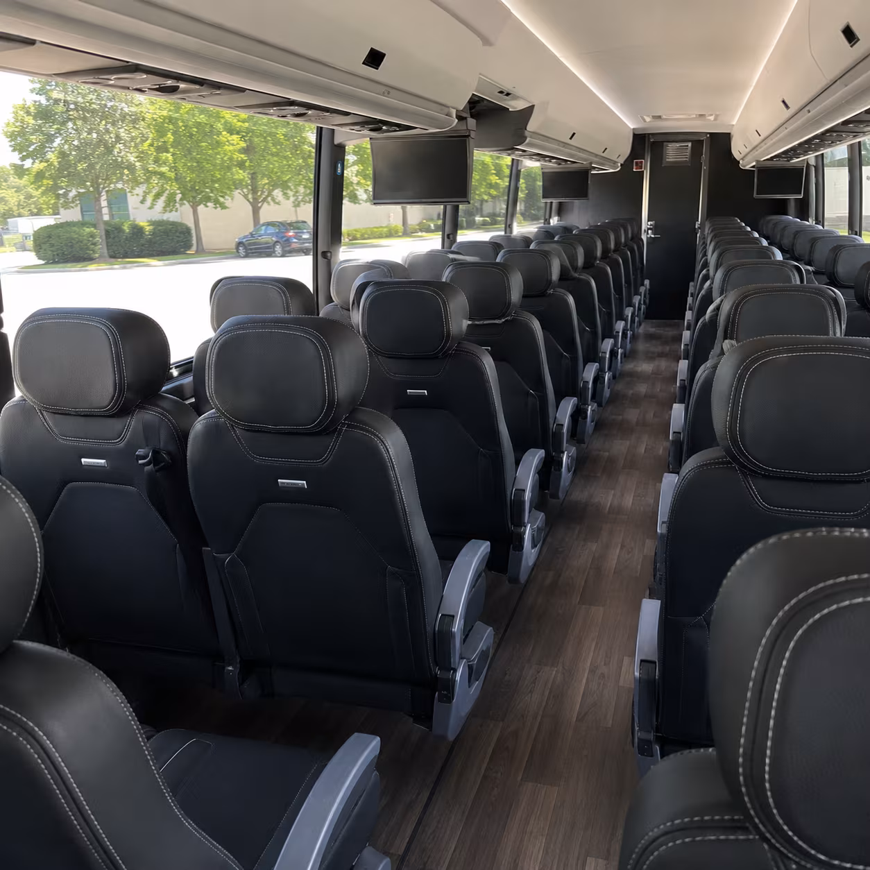 alameda 56 passenger charter bus inside