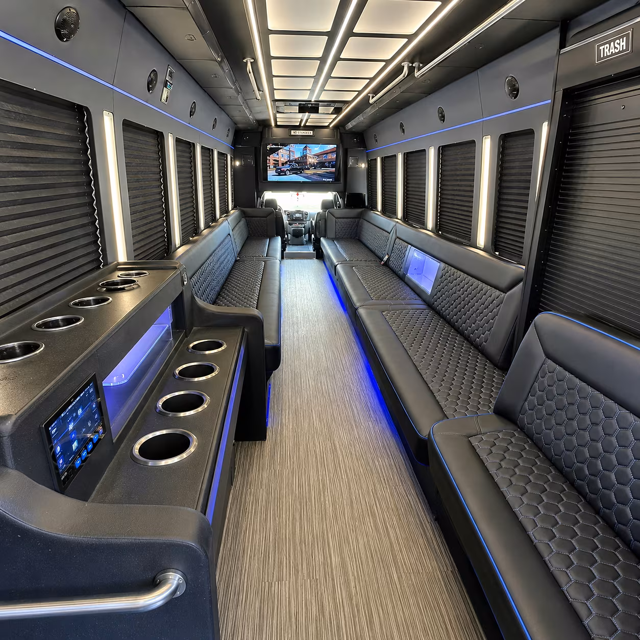 alameda party bus rental interior